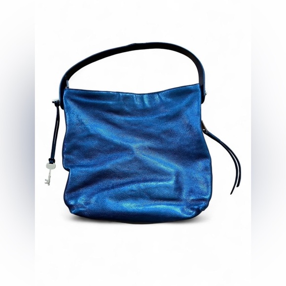 FOSSIL Black Leather Slouch Bag Minimalist Chic for Everyday Wear - Picture 2 of 6